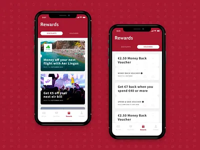 Rewards Screens [Free Download] app design discounts download gift ios iphone iphone x mobile money back reward rewards simple ui ux vouchers