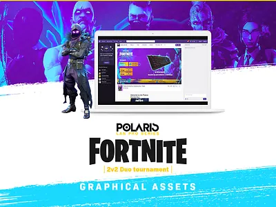 Polaris LAN Pro Series Fortnite Tournamert assets blue design dribbble esport fortnite game gaming purple tournament ui