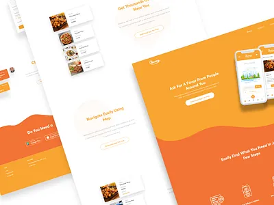 Favory App - Website app chat color colour design dribbble dribbble invite food food app inpsiration invitation card landing landing page ui ux website
