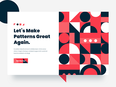Patterns - Landing Page Exploration color gradient header illustration pattern patterns shape shapes typography ui ux web