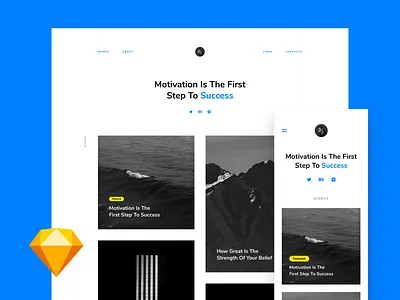 Portfolio – Free Landing page (Sketch) about blog business free sketch free template freebie gallery landing page personal site portfolio ui ux webdesign