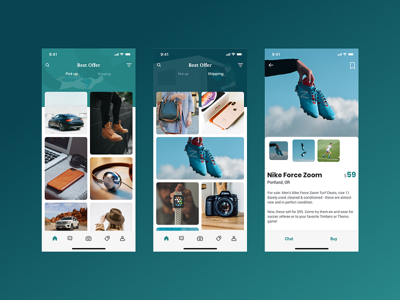 Best Offer - Local Marketplace App adobe xd app app design craignslist letgo local markeplace offerup ui ux