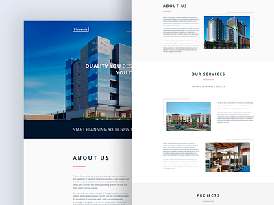 Phoenix Construction Landing page construction cool website dribbble best shot landing page landing page design minimal design website