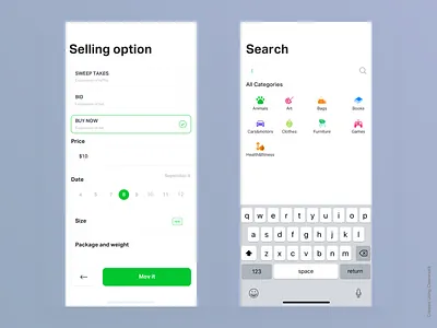 Search animation app bid buy clean dashboard design ecomerce gif icons interaction interface ios johnyvino minimal mobile search selling ui ux