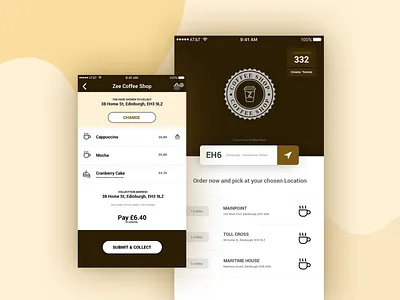 Coffee Shop App coffee app coffee shop mobile mobile ui