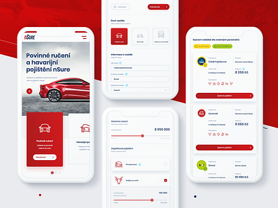 nSure - insurance provider mobile version clean design insurance insurance company mobile mobile device nsure provider responsive ui web website white wine