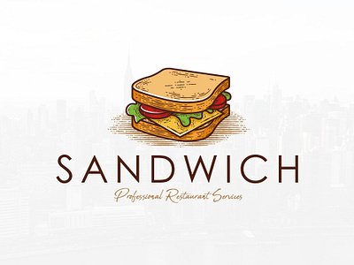 Sandwich Shop Logo Template bagel bakery shop bbq brand identity branding bread clean design creative design food factory foodtruck illustration illustrative logotype logo design logo template restaurant sandwich snack stock logo street food vegan