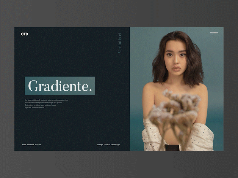 W11 - Gradiente. animation app codepen custom cursor design design challenge gif gradient homepage hover hover effect javascript animation typography ui ux web web design web development webgl