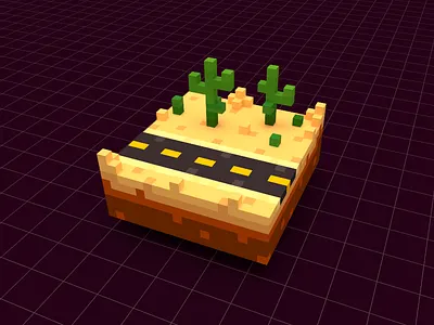 Voxel Scene 3d cactus desert magicavoxel scene voxelart voxels