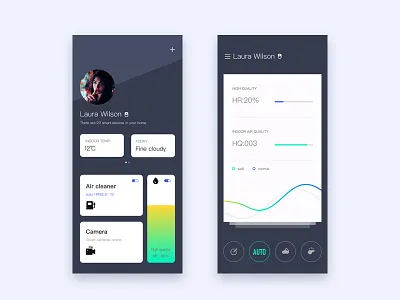 Smart app black cards clean design ios smart car ui