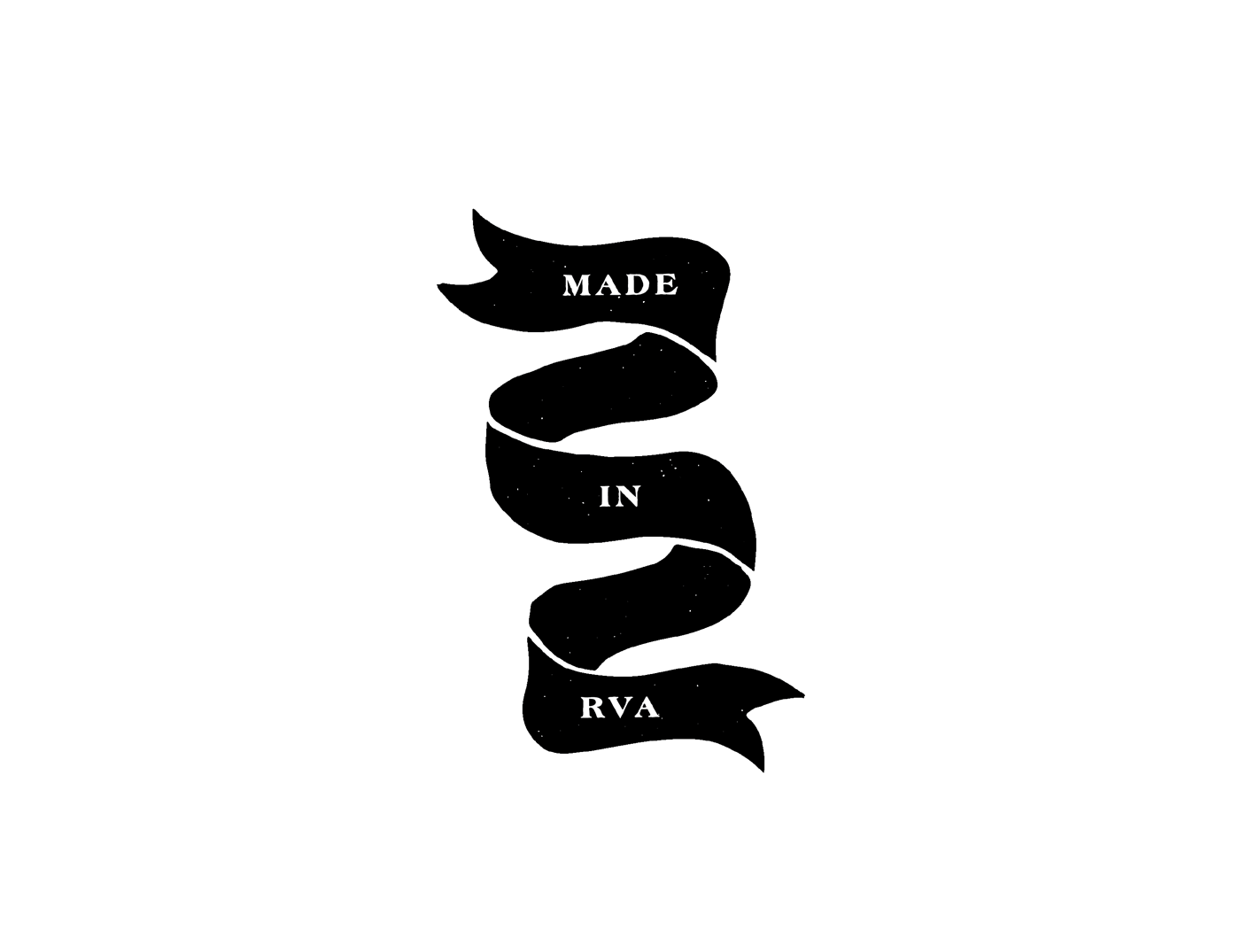 Made in RVA black black and white ribbon rva texture typography vector