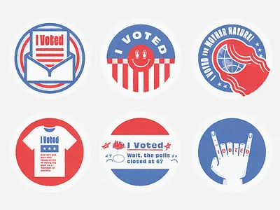 Digital Stickers for the People election halftone illustration its for fun mid terms politics sticker texture true grit texture supply vote