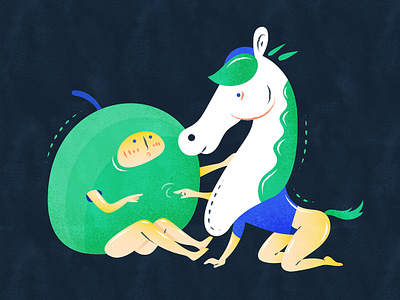 Childhood sweetheart | 青梅竹马 chinese chineseidiom design flat fourchars friendship hiwow horse idiom illustration vector