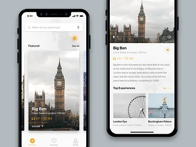 Travel App app clean ios iphone light minimal travel ui ux