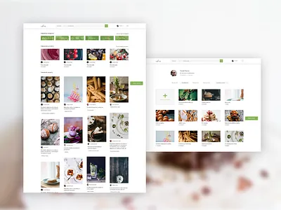 Food blog: Search results and user profile food food app landingpage recipe recipe book recipes redesign redesign concept ui