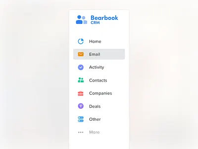 Navigation - Bearbook CRM app crm dashboard ui ux web