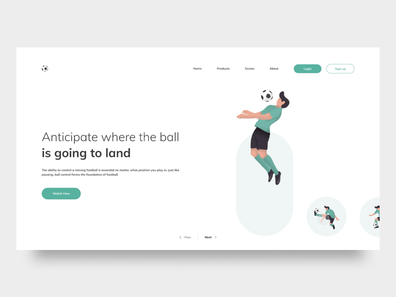 Fball animation football gif illustration interaction design minimal simple slide ui ux