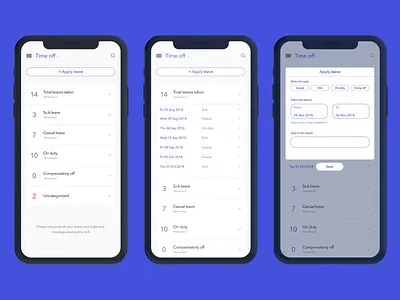 Time Off (Leave section) | Responsive HR Web App