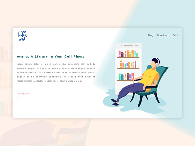 Avano Landing app app landing page application audio app audiobook audiobooks avano character design designer illustration illustrator landing landing design landing page listening podcast ui ui design vector