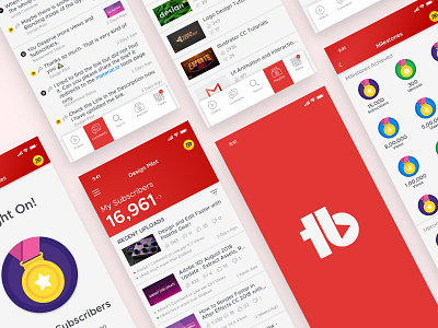 Tube Buddy App Redesign - UI/UX Case Study app app concept app design buddy count logo medal number redesign screen screens tab tab navigation tabbar tube ui ui ux ux video youtube