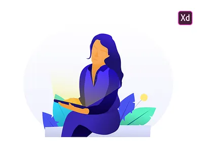 Vector Illustration challenge in XD #003 app character clean design download free illustration interface ui ux vector web xd xddailychallenge