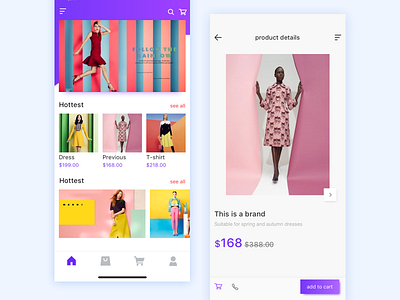 Try to make a new e-commerce product shop shopping ui 卡 应用 设计 颜色