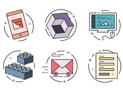 Web Illustrations core platform custom design email email blast email marketing form icon iconography icons icons set illustration illustrations integrations simple simple design ui web web app web icons website
