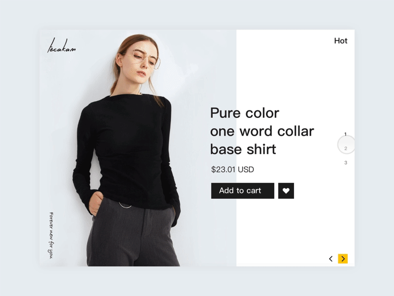 Page Animation motion principle ui web page
