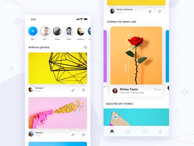 Photo sharing app 2 app ui