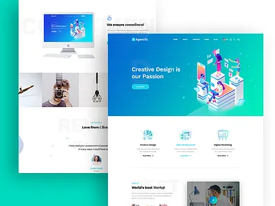 Agmycoo - Isometric Agency Creative Portfolio Html Template agency landing page animation branding creative creative agency creative portfolio design html icon illustration illustration design isometric isometric design portfolio template typography ui ux web website