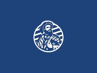 Marco Polo beard bitcoin face head illustration knowledge logo male mark negative space portait