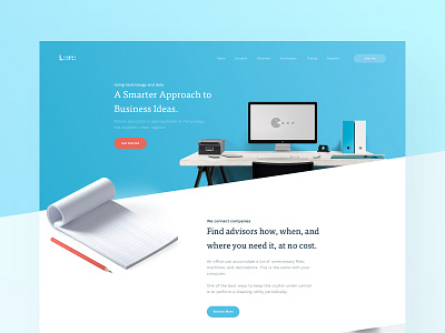 Lora Landing Page - Full preview clean creative credit debit card dashboard design desk desktop financial google apple microsoft gradient icon illustration isometric landing page minimal colorful photography product landing page ui unopie design agency ux website
