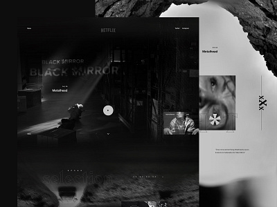 Metalhead. black mirror dark ecommerce exploded grid grid layout metalhead movember netflix typography ui ux web design