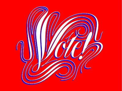 Vote! lettering spencerian tom carnase vote