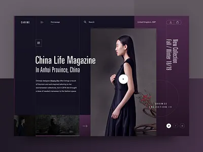 Carine fashion store - china life in Anhui clean design fashion layout modern typography ui ux web webdesign