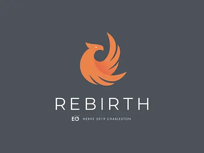 EO Nerve 2019 bird branding conference fire logo nerve orange phoenix rebirth
