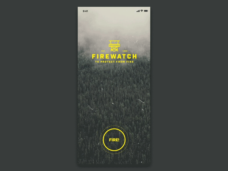 Firewatch App Concept - motion animation app concept fire flinto interaction interface ios iphone mobile sketch ui