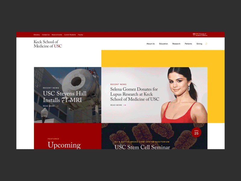 USC Keck School Of Medicine design interaction design motion designer responsive design ui usc ux