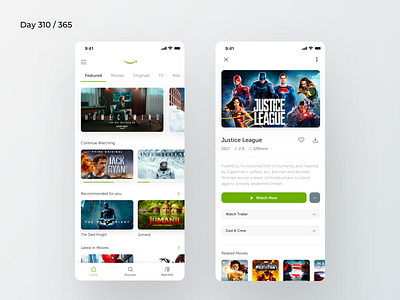 Amazon Prime Video App Redesign | Day 310/365 - Project365 amazon amazonprime app redesign challenge daily ui design challenge ios minimal mobile app mobile app redesign netflix prime video primevideo project365 redesign concept redesign tuesday sketch video streaming watch online