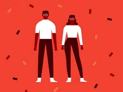 📕 [Front] character character design character exploration confetti man people person red woman