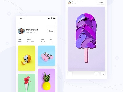 Photo sharing app 3 app ui
