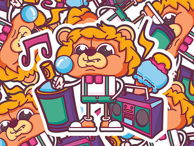 Vector illustration cartoon image-01 art boy color design dribbble illustration illustrations lion lion king style
