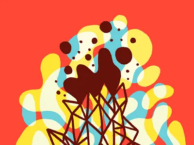 Immortal abstract blue illustration immortal inktober inktober2018 orange red shapes yellow