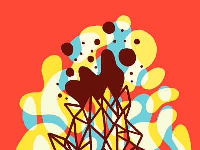 Immortal abstract blue illustration immortal inktober inktober2018 orange red shapes yellow