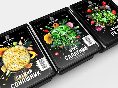 Packaging design for MicroGreen branding design design agency packagedesign packages packing typography vector
