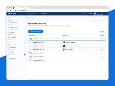 SaaS Dashboard : Documents blue button clean dashboard design documents homepage interface light navigation saas typography