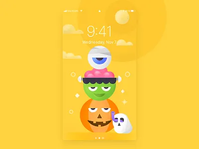 NYRWP | 005 design download free freebie hello helloween illustration wallpaper