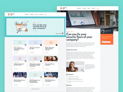DutchSec blog article blog cards design detail hacking security ui ux website
