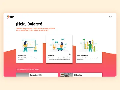 Suite IMS brand personality illustration log in ui design ux design