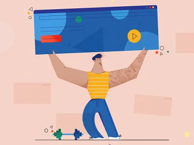 Sports Website Design art article blog character design fireart fireart studio flat illustration news web